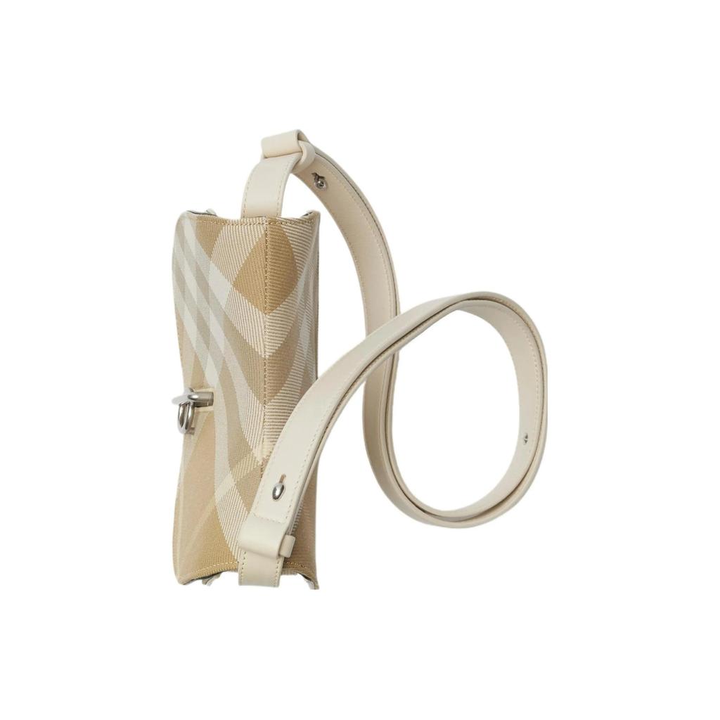 Burberry Brushed Metal Hardware Polyester Blend Crossbody Shoulder Bag Women's Linen