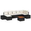 VidaXL Set de salon de jardin 8 pièces avec coussins Noir Poly Rattan Acacia 3347985
