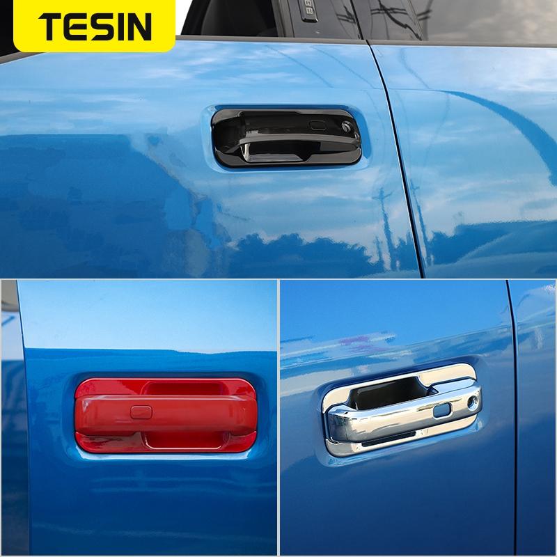 TESIN Car Exterior Door Handle Shell Decoration Cover Door Handle Bowl Cover Stickers For Ford F150 2015- Car