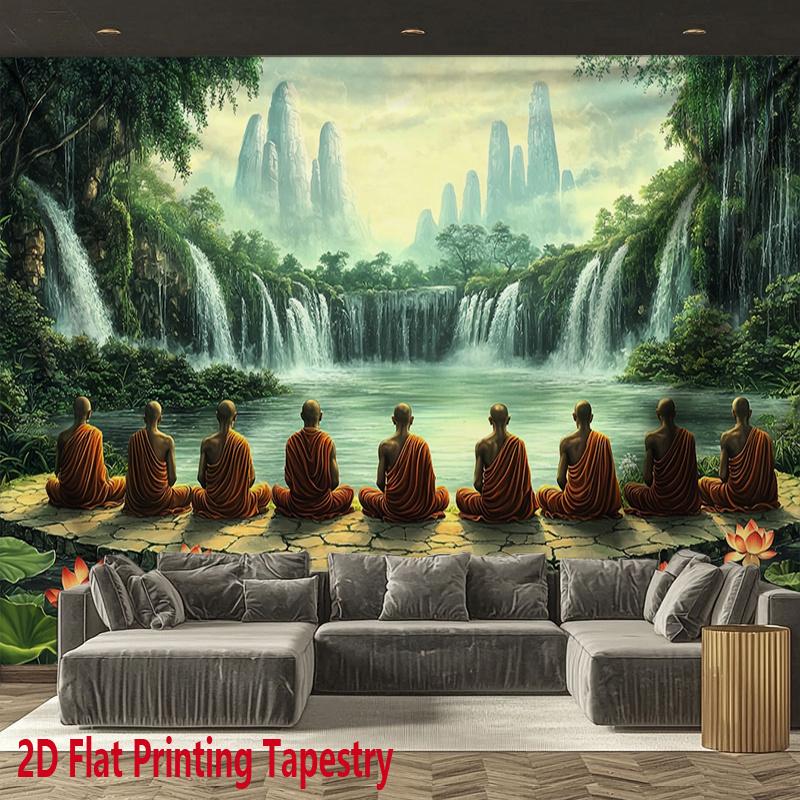 Zen-Meditationskunst Digitaldruck Polyester Wandteppich geeignet für den Einsatz in Wohnzimmern Schlafzimmern Büros Bars Partys