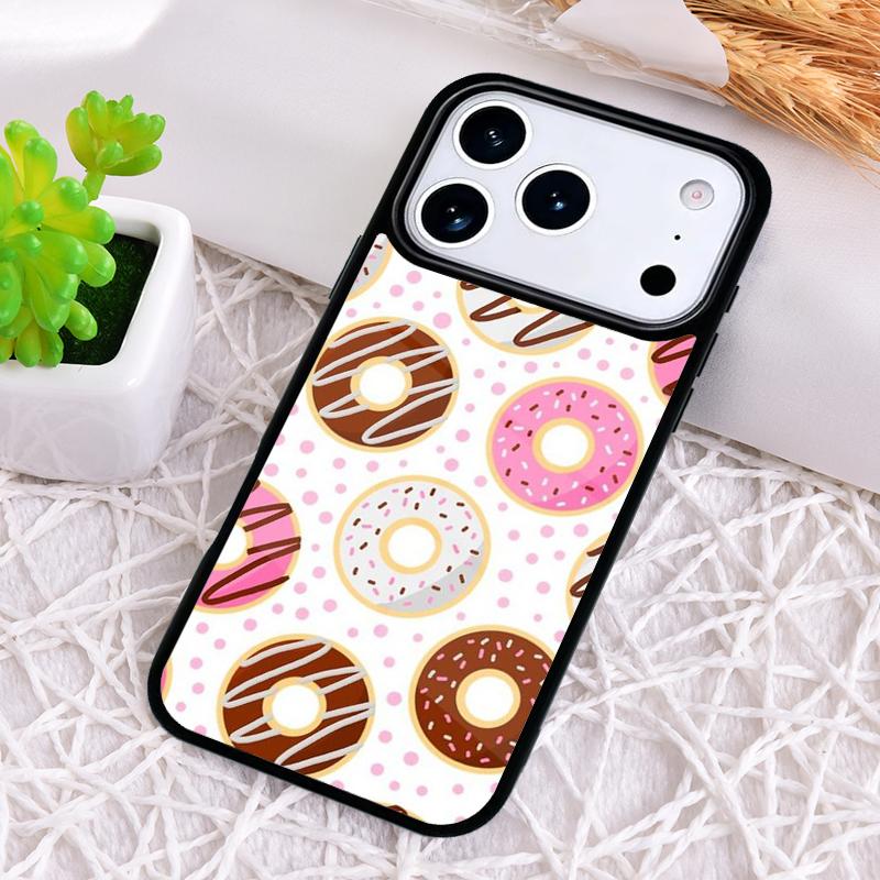 Candy Creamy Pink Donut Sprinkles Phone Case for iPhone 17 Air 16 15 11 12 14 13 Pro Max Shockproof Cover