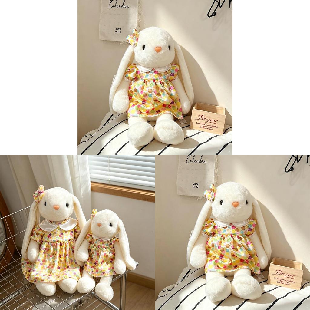 Plush Bunny Toy With Floral Dress For Kids And Giftgiving