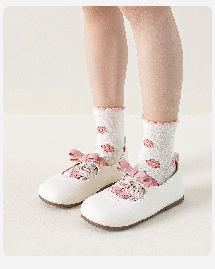 My Melody Girls' Cute Cartoon Mid-Calf Cotton Socks - Thin for Autumn & Winter
