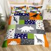 Cute Cartoon Dinosaur Duvet Cover Set Full SizeKawaii Dinosaur Bedding Set for Boys GirlsColorful Dinosaur Comforter Cover Set