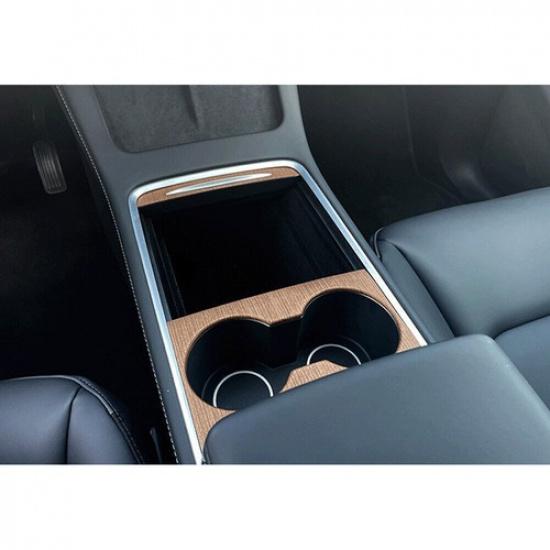 For Tesla Model 3 Y -22 Wood Grain ABS Central Console Panel Cover Trim I