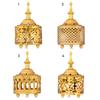 Luxury Arab Tower Style Hollow Out Metal Incense Burner Golden Tower Oil Burner Arab Style Censer Holder Golden Incense Burner