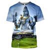Moda Estiva Nuovi T-shirt Grafiche India Shiva Per Uomo Tendenza Casual Personalità Stampati Oversize Girocollo Manica Corta Magliette Top