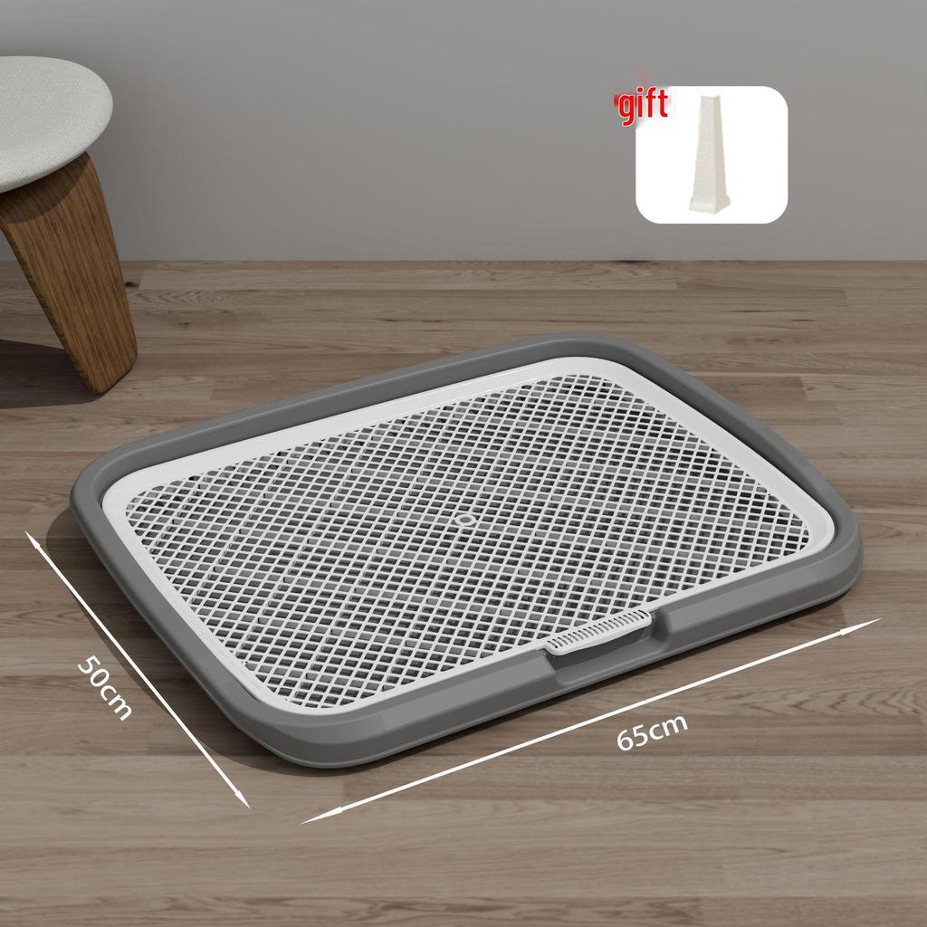 Extra Large Anti-Splash Dog Toilet with Post: Flushable Flat-Type Potty Tray for Home Use