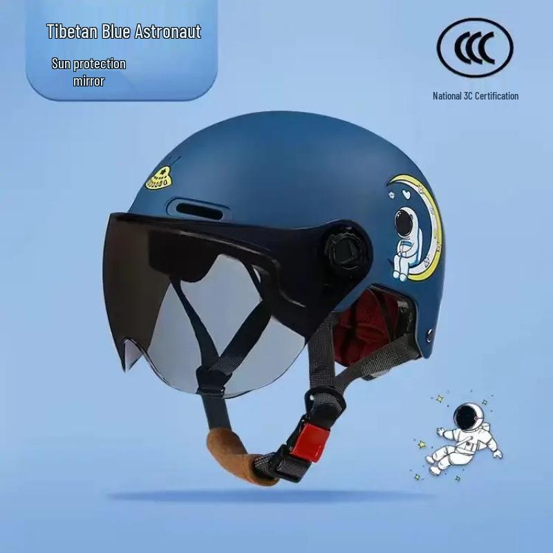 Certified Children's Cute Motorcycle and Electric Scooter Helmet - All-Season, Half Helmet for Summer Use