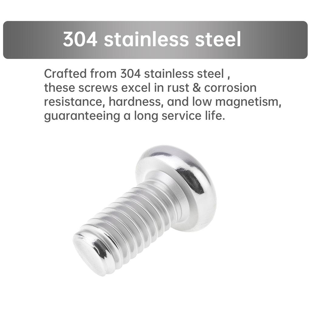 120 buc Șuruburi M4 cu cap plat din oțel inoxidabil 304 6-12mm Kit cu șaibe șurubelniță