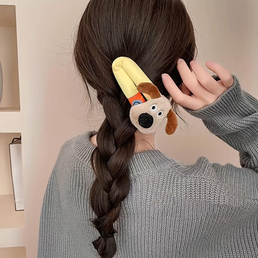 2 Pieces of Sweet and Cute Cartoon Puppy Dolls, Cute Plush Hair Clips for Women, Soft Bb Clips for Any Hair Quality