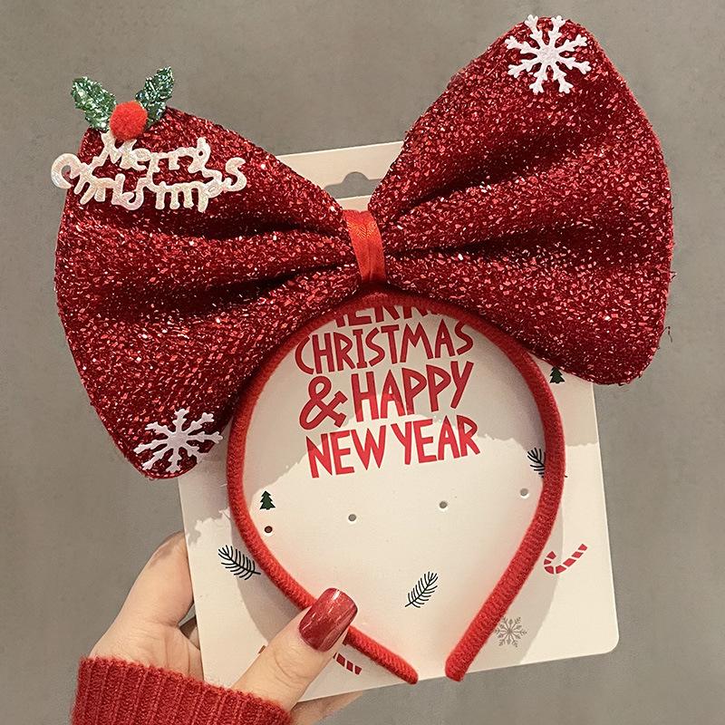 Red Velvet Antler Hairband Simple Christmas Eve Headwear Cute Hair Accessories Environmentally Friendly Christmas Headband