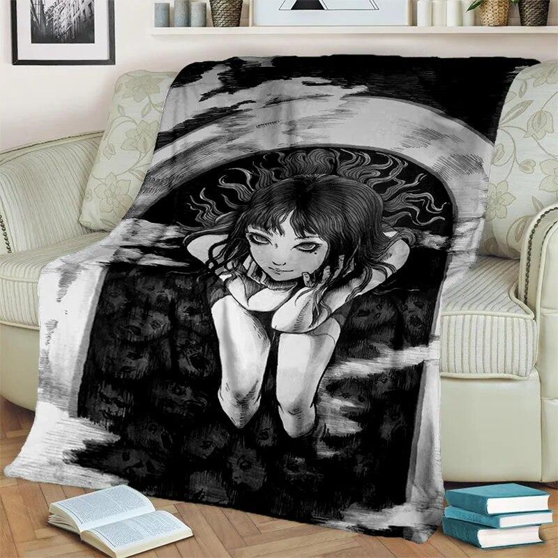 3D Horror Ghost Junji Ito Tomie Kawakami Blanket,Soft Throw Blanket for Home Bedroom Bed Sofa Picnic Travel Office Cover Blanket