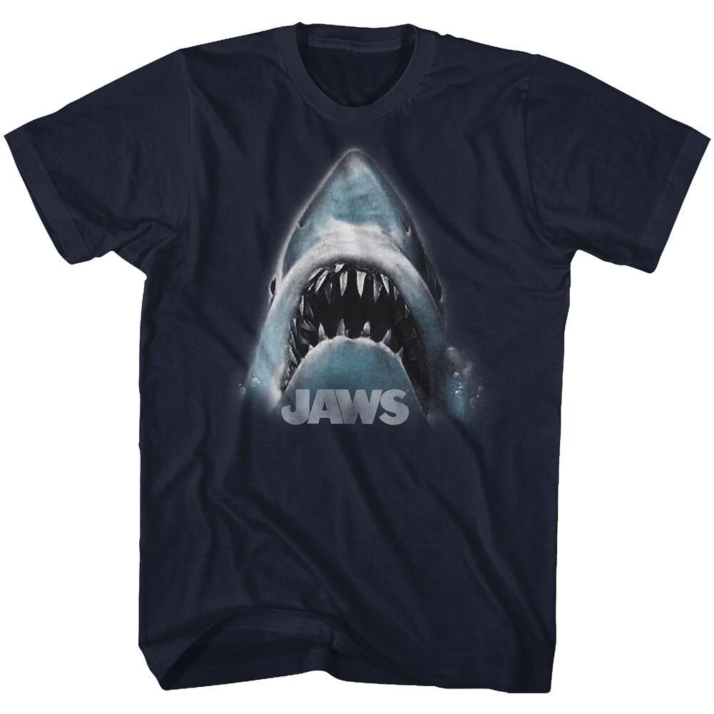 Jaws 70 Thriller Movie Logo Huge Shark Head Men T Shirt S