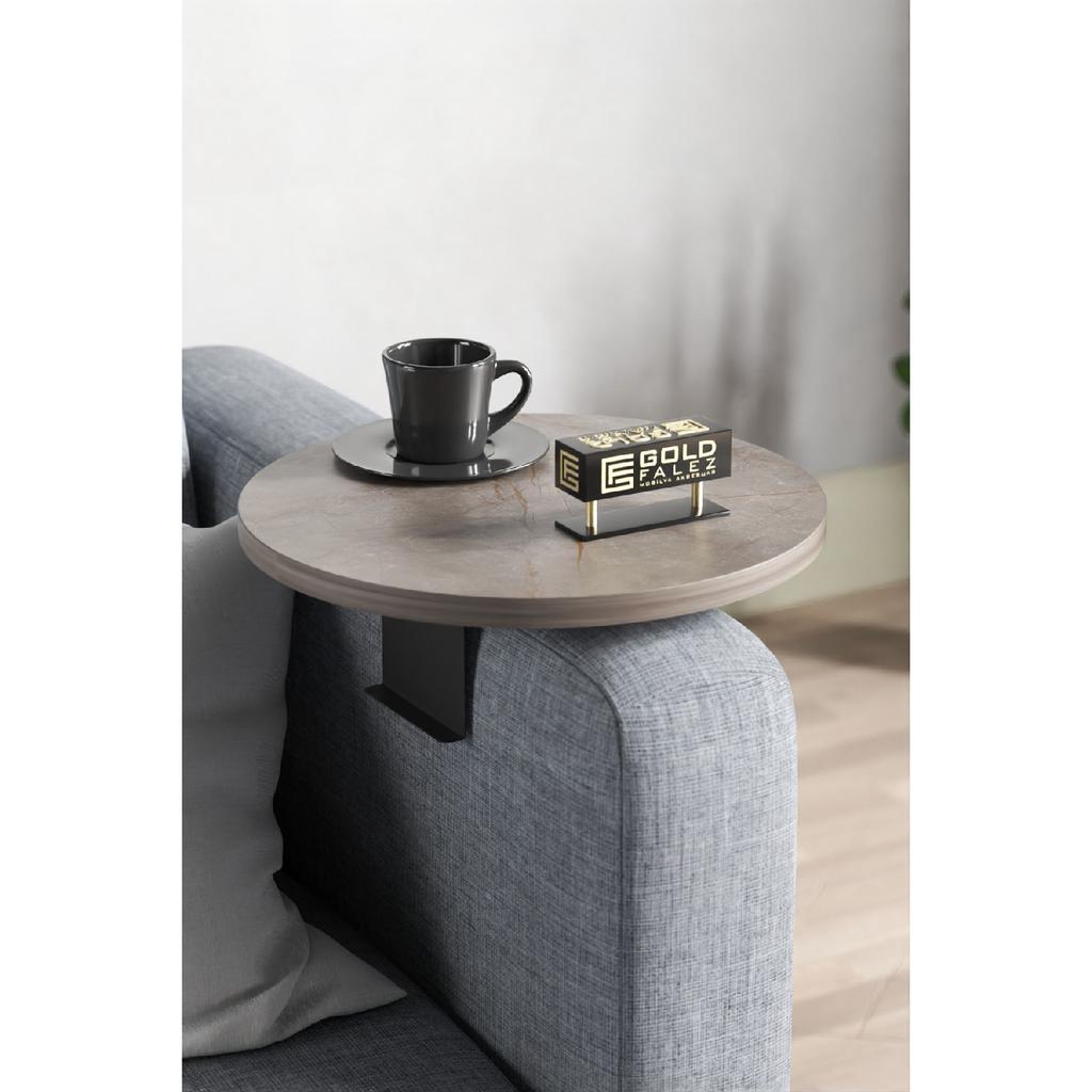 Side Table Adjustable Tray Decorative Modern Tray Sofa Table Walnut