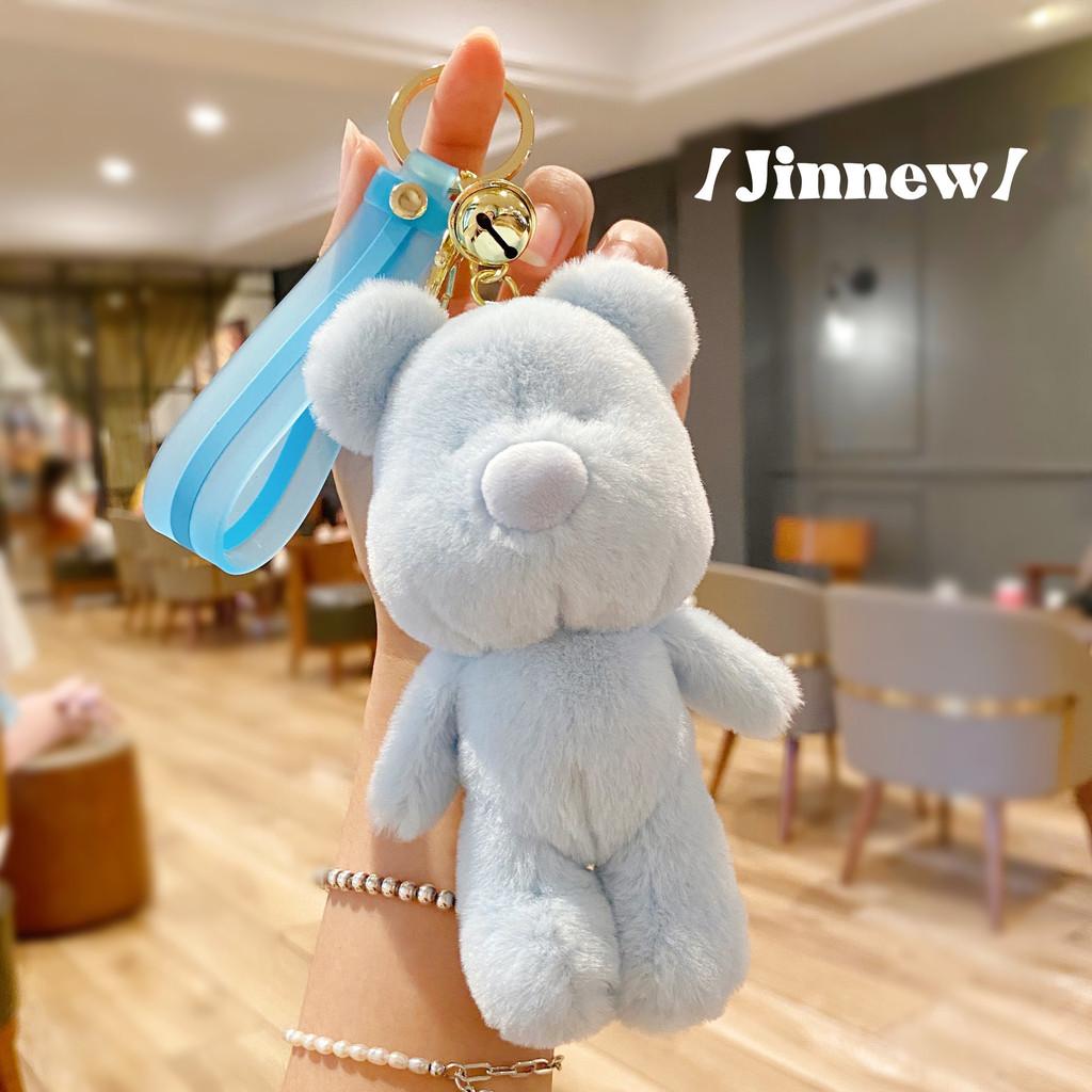 Colored Candy Delightful Plush Bear Keychain Cute Cartoon Pendant For Girls Stylish