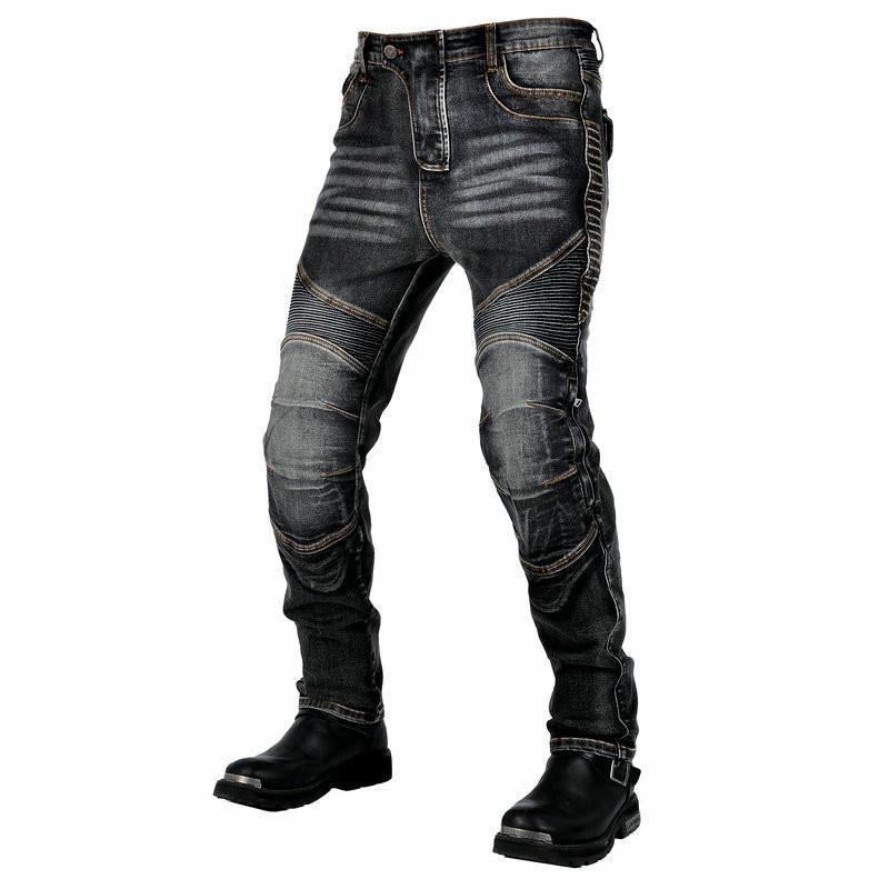 Mens Motorcycle Jeans Kevlar Reinforced Anti-tear Riding Pants With Silicone Protectors