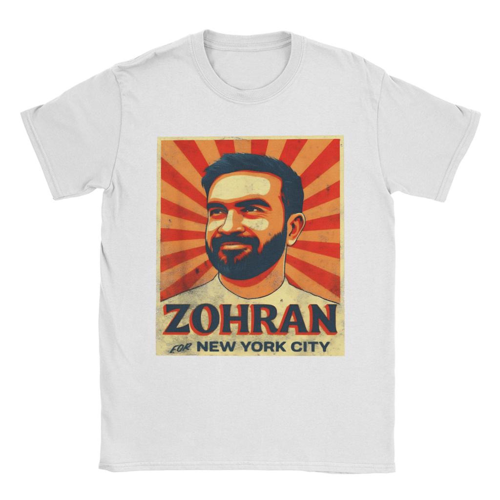 Casual T-Shirt Summer Zohran Mamdani Hippie T-Shirts  100 Cotton Tee Shirt for Men Y2K Retro Design Short Sleeve Top Tees
