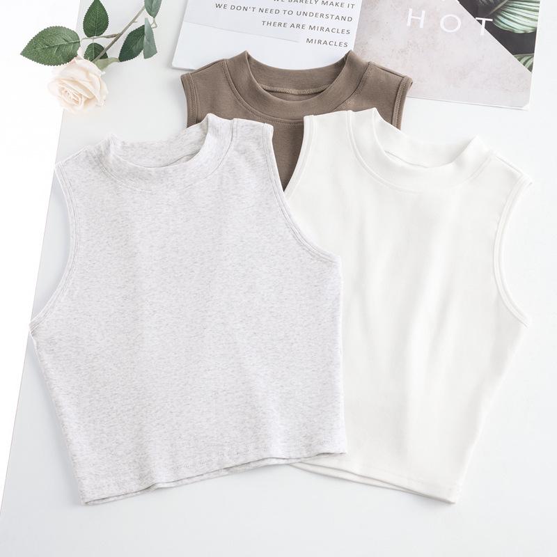 

Douyin Trend French Round Neck Sleeveless Crop Women s T-Shirt M (95-105 jin)