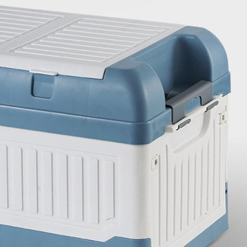 Car Trunk Storage Box 2 Lids Collapsible Multi Compartment Plastic Car Storage Organizer with