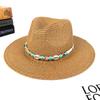European, American Spring and Summer New Grass Chime Jazz Top Hat Women's Outdoor Travel Vacation Sunshade Sun Protection Beach Straw Hat