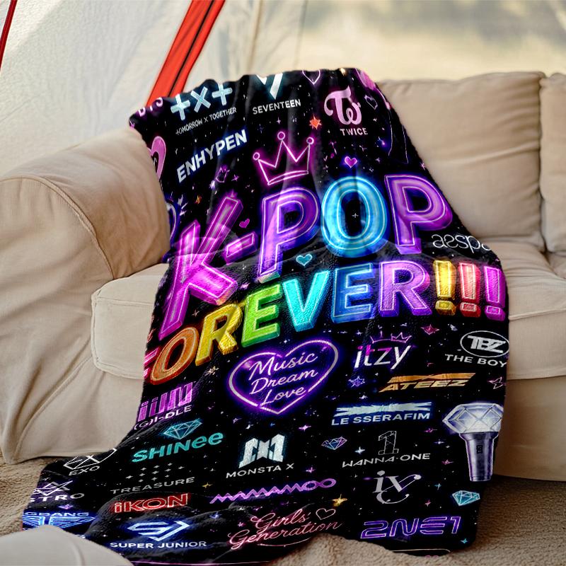 1pc Snug Kpop Demon Hunters Blanket, Lightweight & Durable Print Blanket, Perfect for Home, Couch, Bed, Picnic, Travel, Office