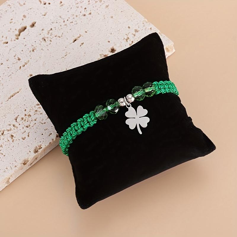 Four Leaf Clover Woven Hand Rope, Symbolizing Luck, Simple and Versatile Couple Style Unisex Trendy Bracelet.
