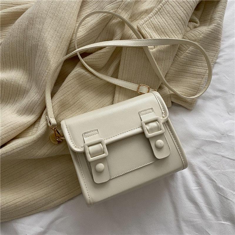 New Retro Red Small Square Bag For Women Daily Commuting Versatile Female Crossbody Bags Pu Leather Solid One Shoulder Pack