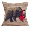 Winter Decoration Squirrel Elk Bear Printed Linen Pillowcase Sofa Cushion Cover Home Decoration Can Be For You