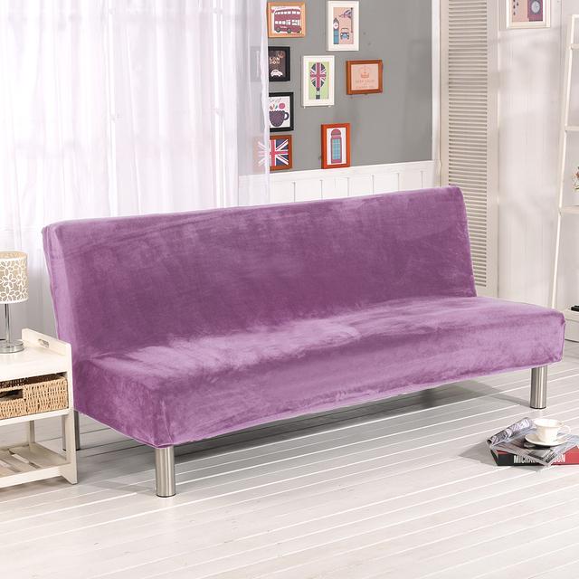Samtiger Plüsch-Touch Armloser Schlafsofa Bezug Klappbarer Sitz Überwurf Modern Dehnbar Schlafsofa Bezüge Elastischer Couch Schutz für Zuhause Hotel Z Size 150-185 cm