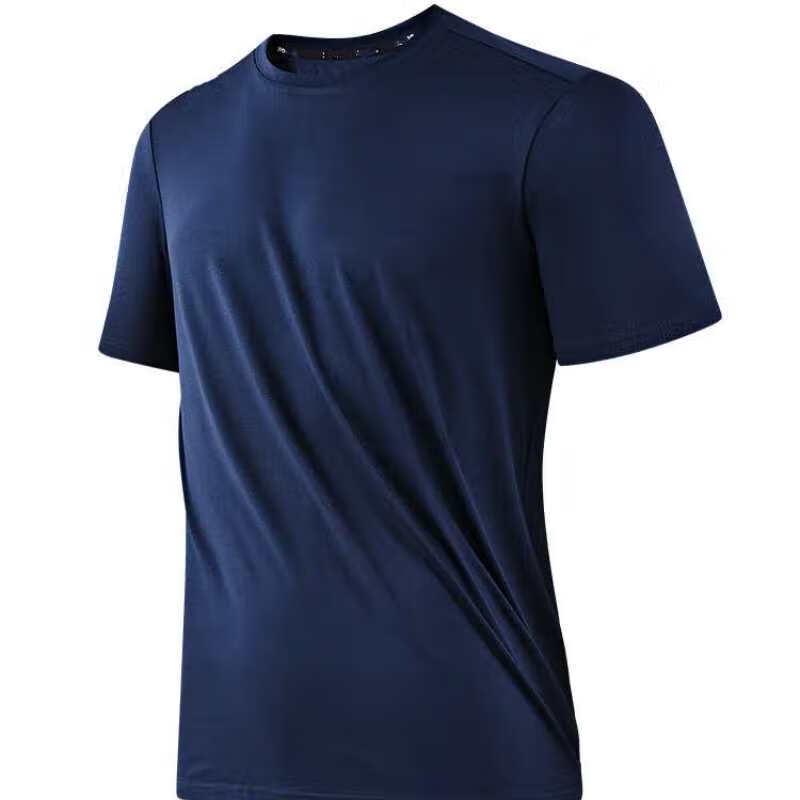 Solid Color Breathable Quick-Dry Crew Neck Workwear Top L