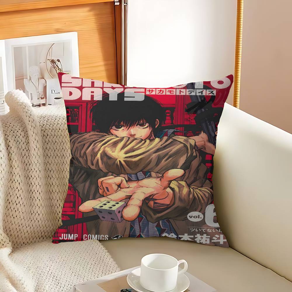 Popular Japanese Anime Sakamoto Days Maple Design Cushion Cover Happy Autumn Harvest Decor Holiday Decorati Pillow Cover