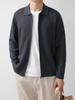 Heren gebreide wollen vest met rits - Effen kleur, Lange mouw, revers, Warm, Lente/Herfst stijl.