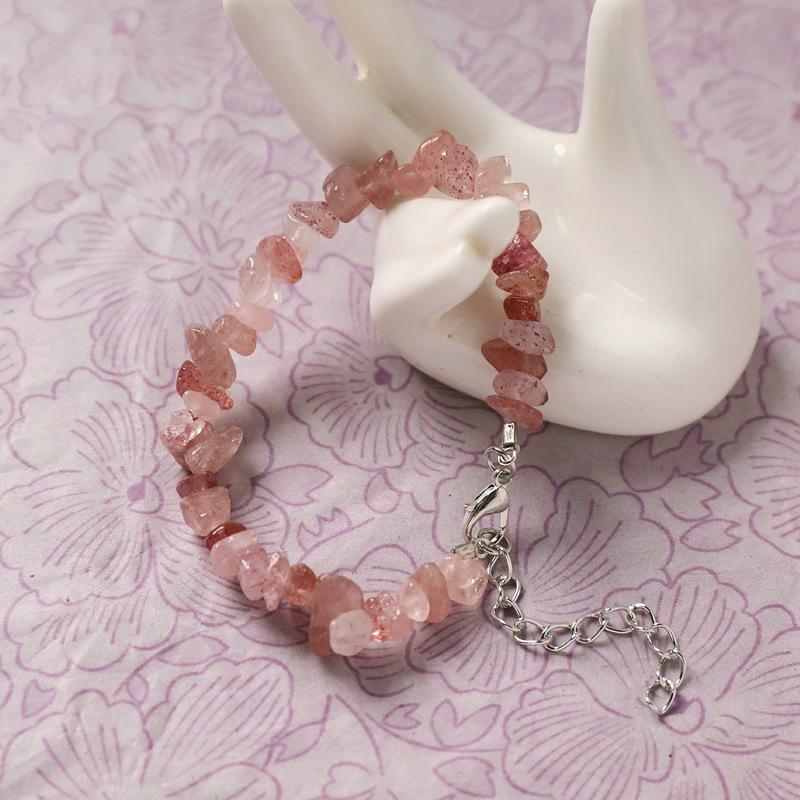 Natural tourmaline powder amethyst pomegranate lapis lazuli obsidian gravel bracelet, a variety of irregular women's jade bracelets