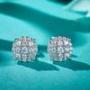 Moissanite 925 Silver Stud Earrings 0.06 CT Round Cut 14K White Gold Plated