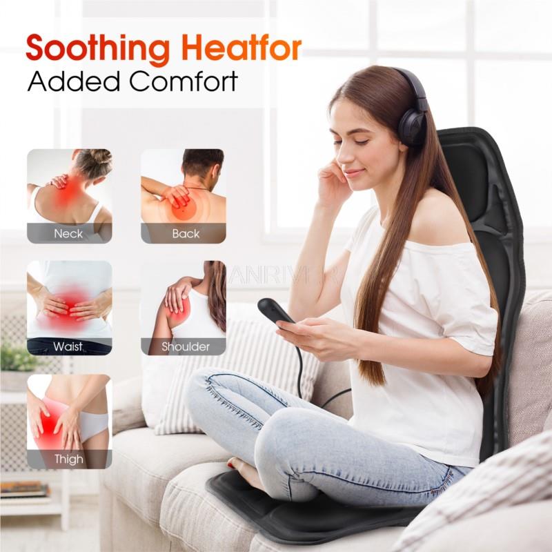 Home Infrared Heating Back Vibrator Massage Pads Electric Vibrating Car Massage Chair Mat Portable 9 Modes Massager Cushion