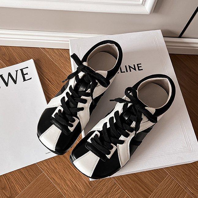 Small Square-headed Zebra Shoes, New Sports and Leisure Color Matching In Summer 2025, Red German Training Shoes, Women's Foreign Trade Large Size