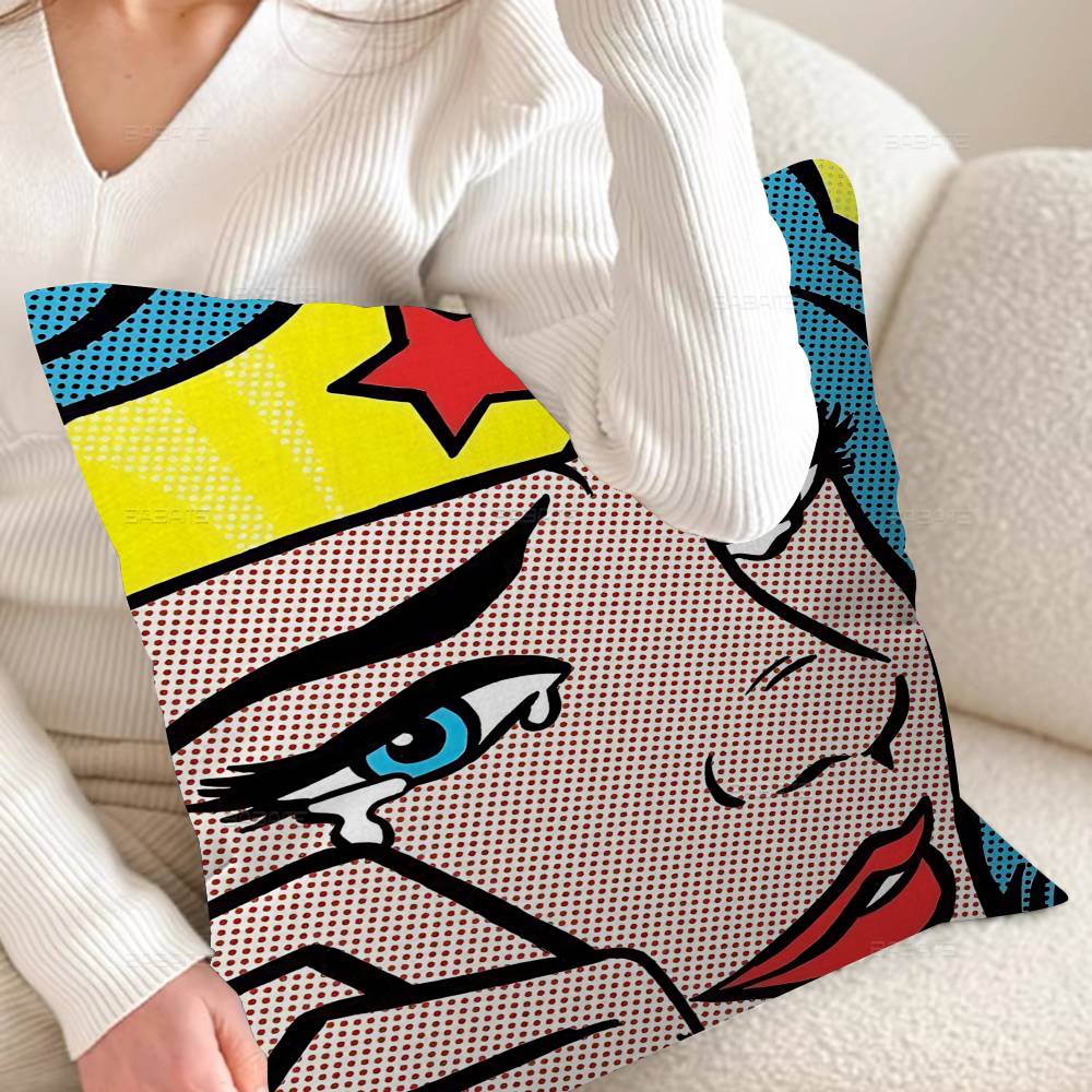 Roy L-Lichtenstein Pop Art Pillow Gift Home Office Decoration Bedroom Sofa Car Cushion Cover case 45x45