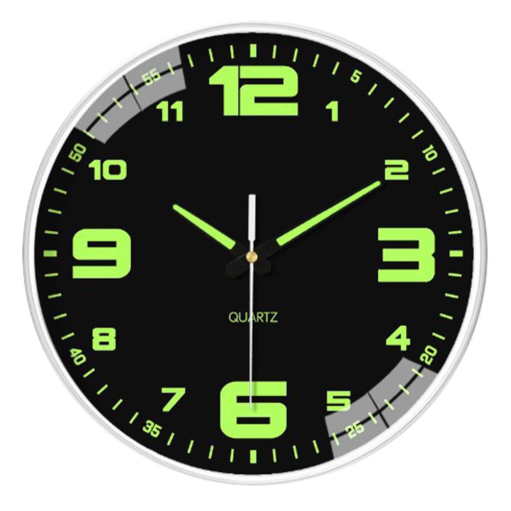 8 Inch Glow in The Dark Clocks Battery Operated Silent Non-Ticking Wall Clocks Luminous Wall Clock for Living Room Bedroom Decor
