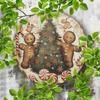 Vintage Gingerbread Man and Tree Aluminum Metal Sign Wall Art for Home Restaurant Garage Festive Decor