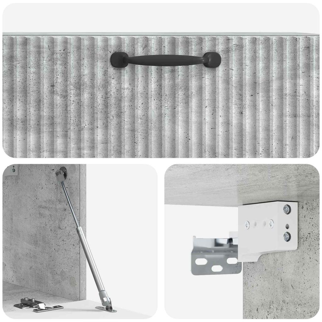 Wall Mounted TV Cabinet Concrete Grey 78.5 x 31 x 30 cm