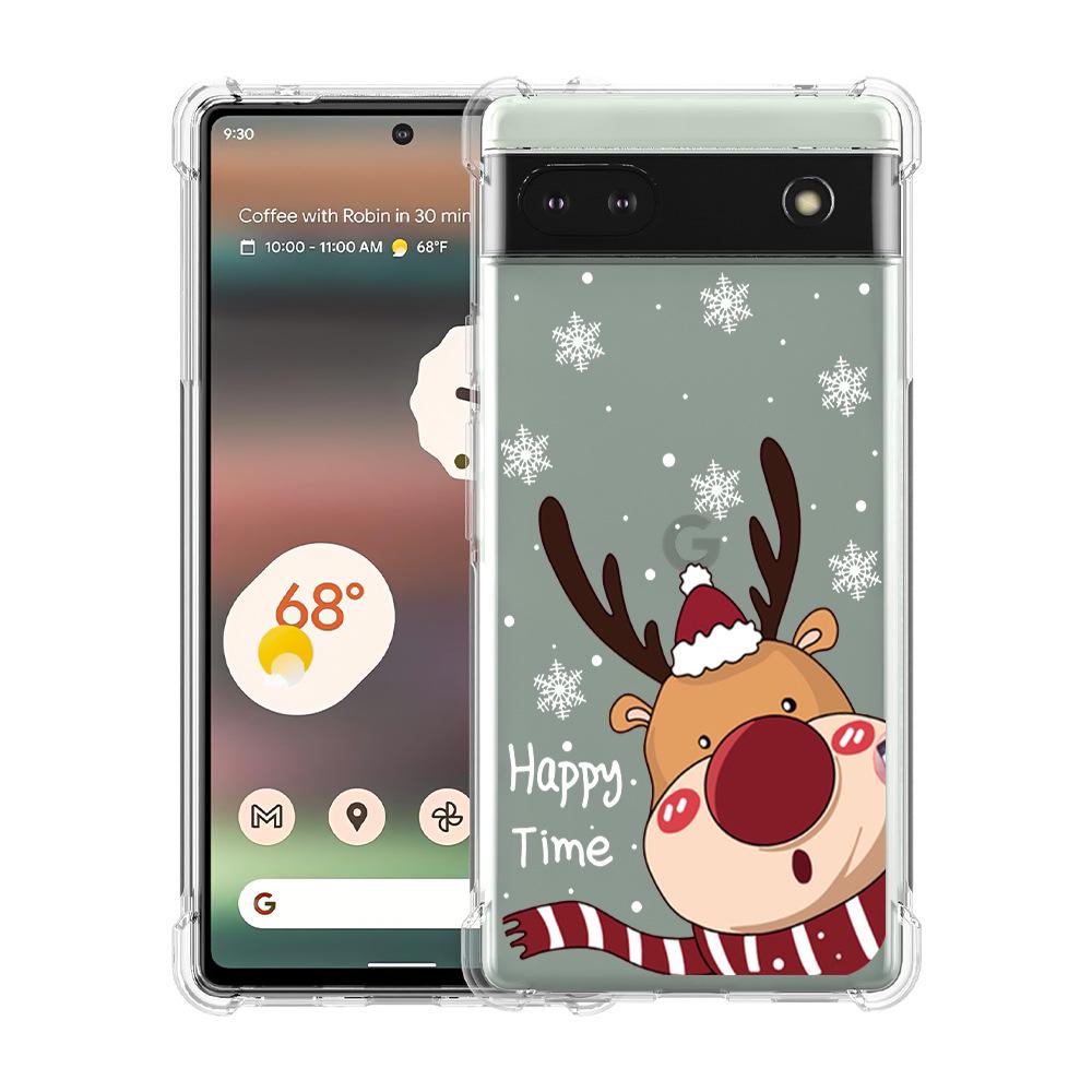 Christmas Four-Corner Drop-Proof TPU Case for Google Pixel 8 Mobile Phone - Festive Design