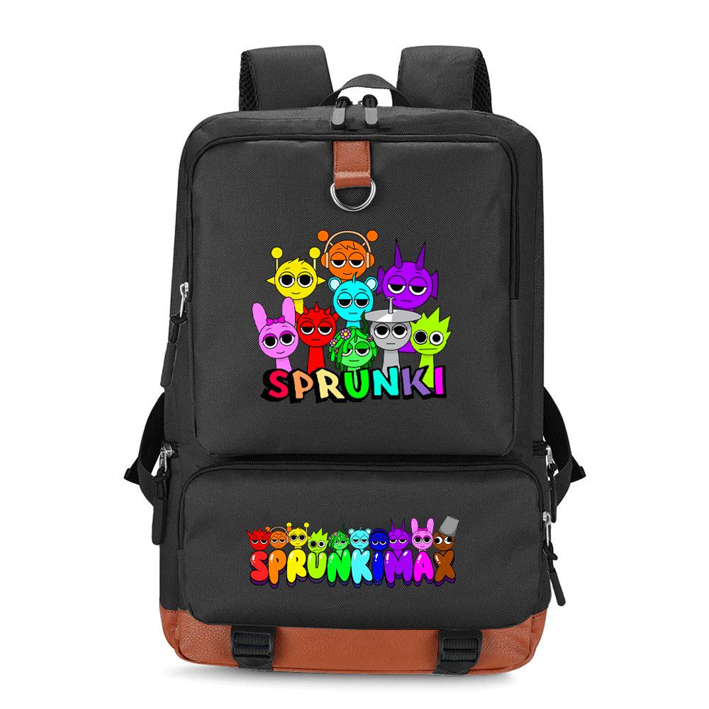 Srunki Backpack Multifunctional Large Capacity Business Backpack Lightweight Burden Reduction Primary and Secondary School Student Bag