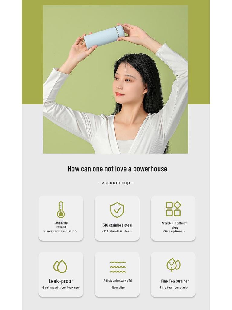 316 Stainless Steel Portable Insulated Cup: Fresh Artistic Design, Compact Pocket Size, Perfect for Students