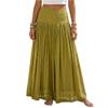 Gonna Lunga Donna Vita Alta Stile Boho Vita Elastica Gonna Lunga Pieghettata Tessuto Leggero e Fluido Abbigliamento Estivo