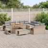 Garden Sofa Set with Cushions and Storage 13 pcs Beige Poly Rattan