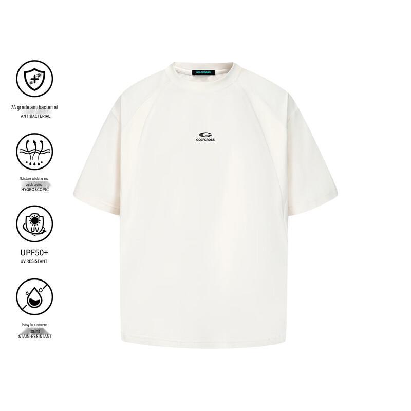 GOLFCROSS Футболка с принтом букв UPF50+ Антибактериальная 2XL