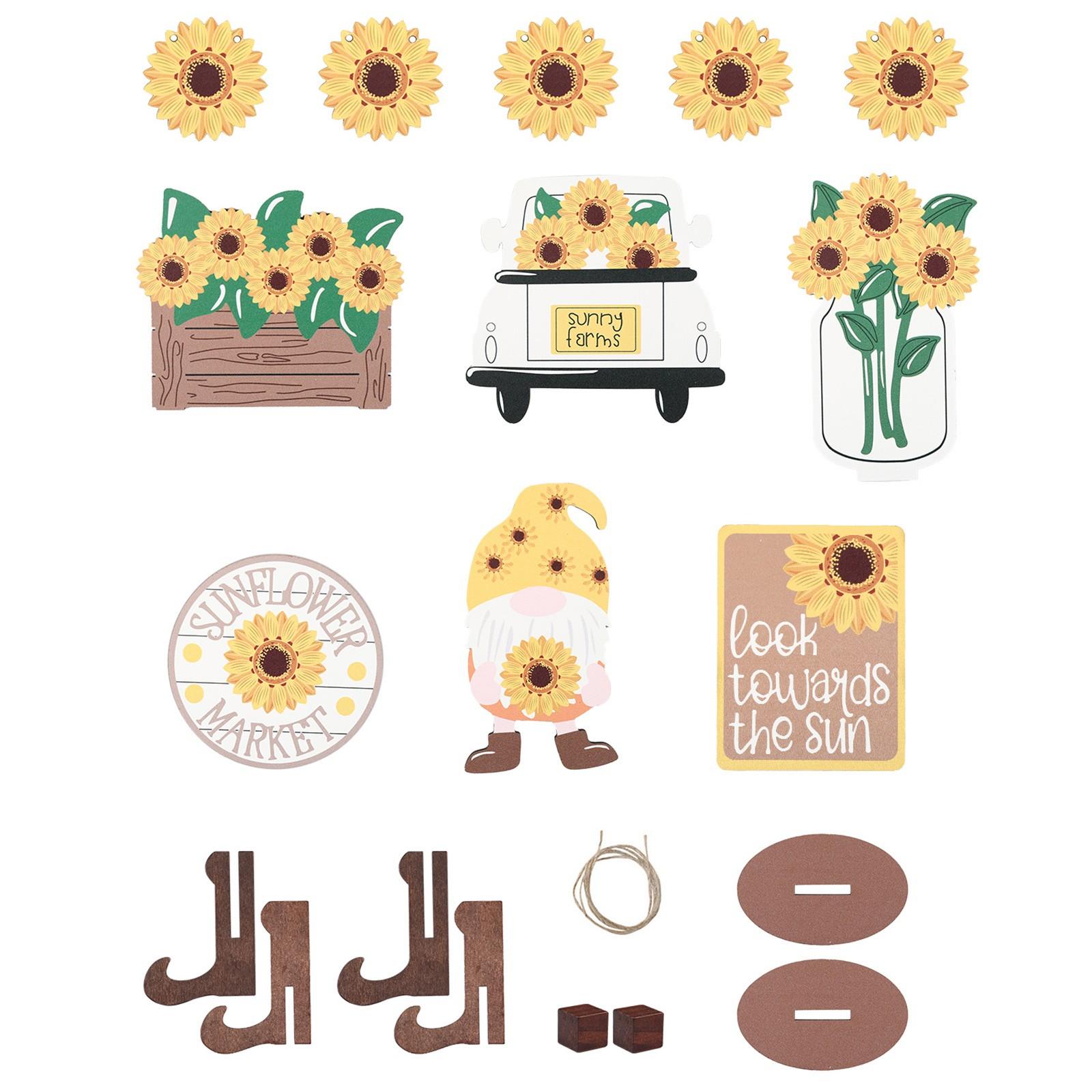 

Поднос с подсолнухами, украшения для дома, набор подносов, деревенские летние цветочные центральные украшения стола One Size