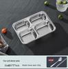 Ruhan 304 Stainless Steel Deep 4-Compartment Kids Plate