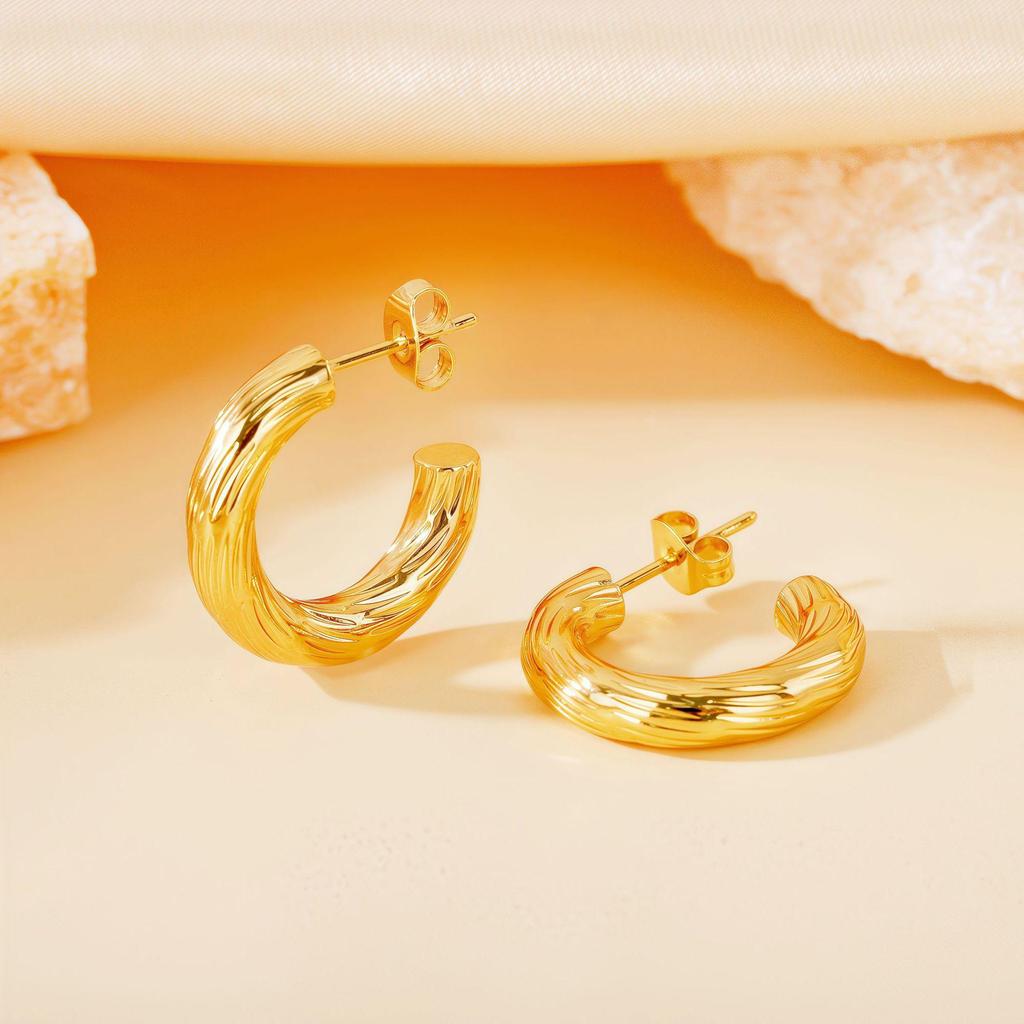 2025 Trendy Large Titanium Steel Hoop Earrings for Women - Exaggerated, High-End, Colorfast Design